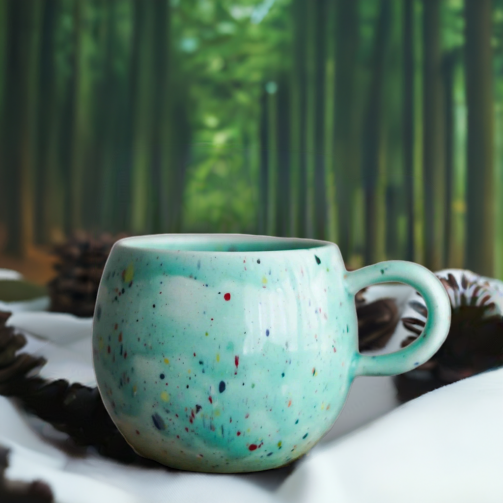 Kaffee Tasse REGENBOGEN (Hellblau und Grün) 2